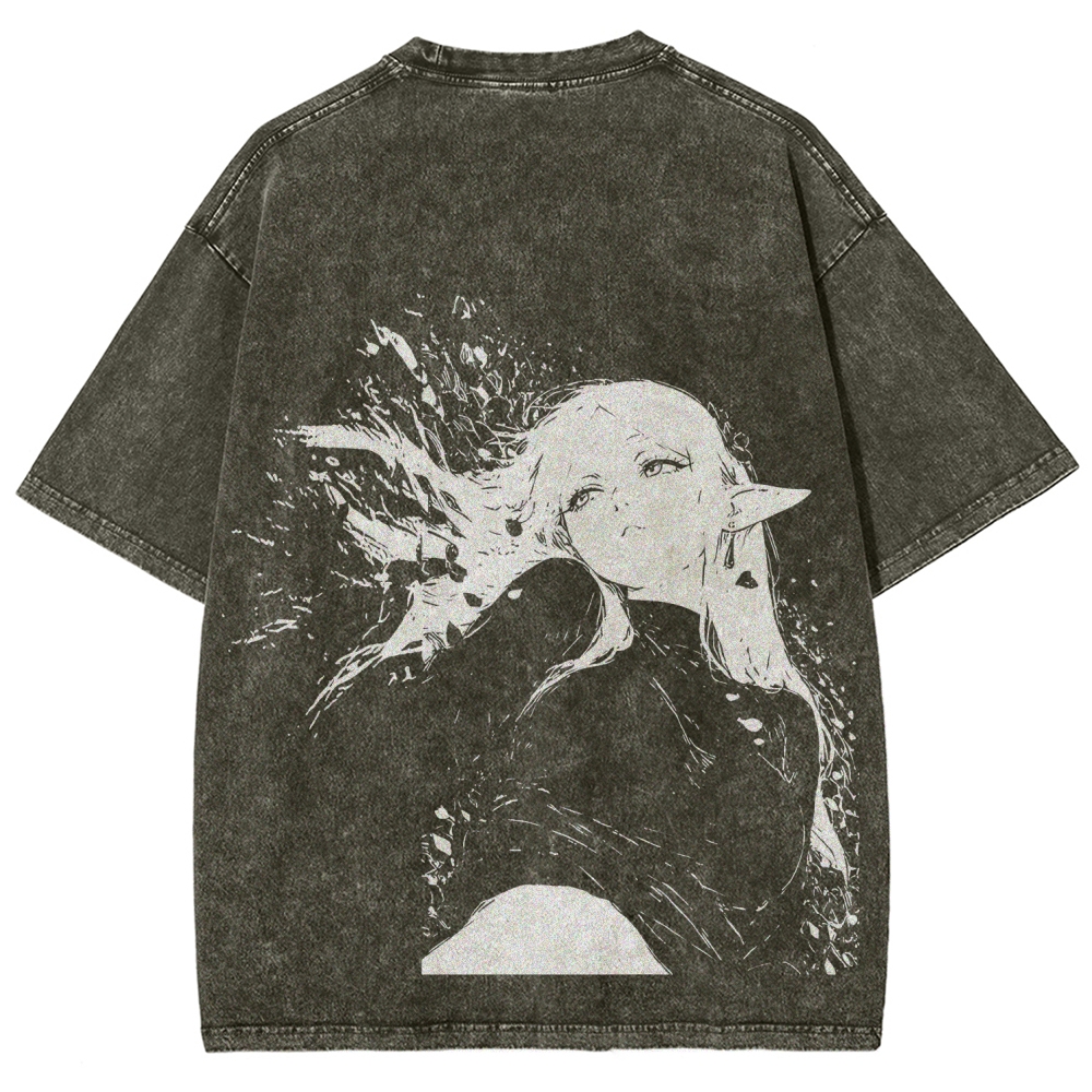 Frieren: Beyond Journey's End Printed Unisex Washed T-Shirt