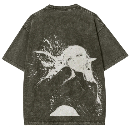 Frieren: Beyond Journey's End Printed Unisex Washed T-Shirt