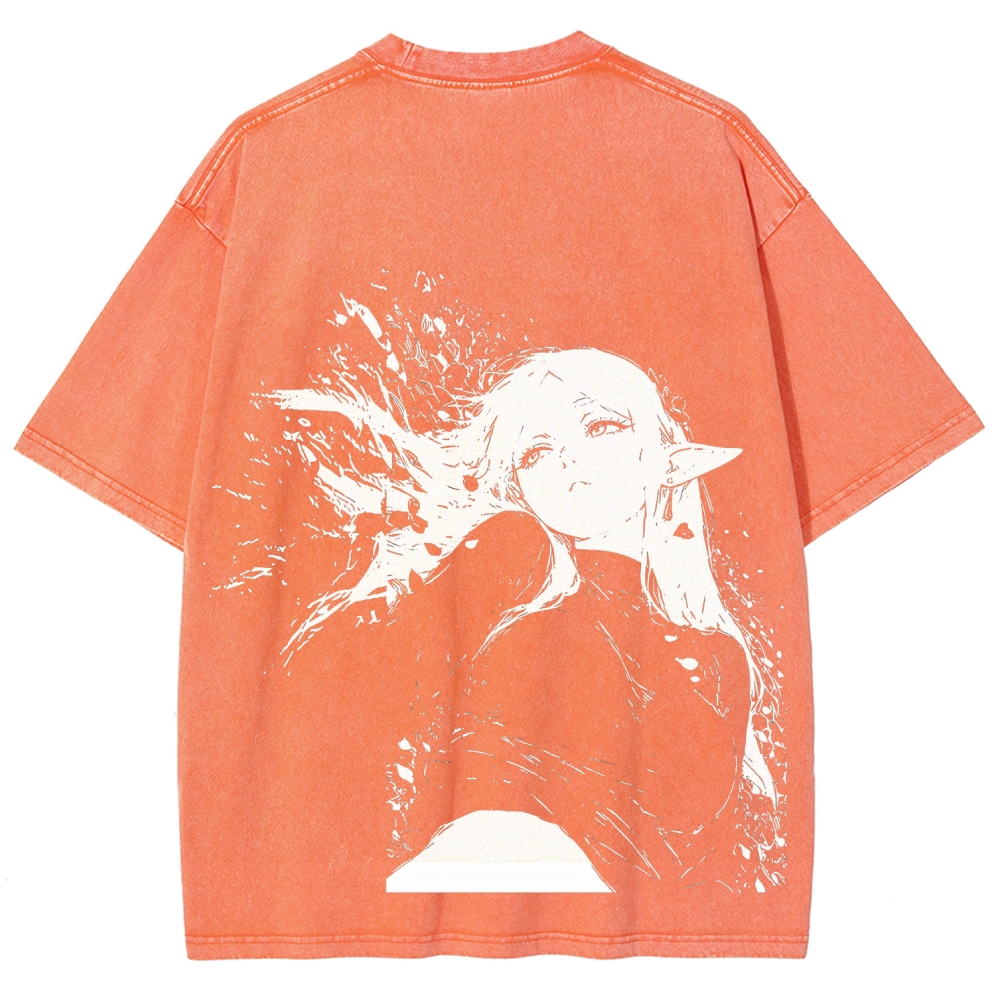 Frieren: Beyond Journey's End Printed Unisex Washed T-Shirt