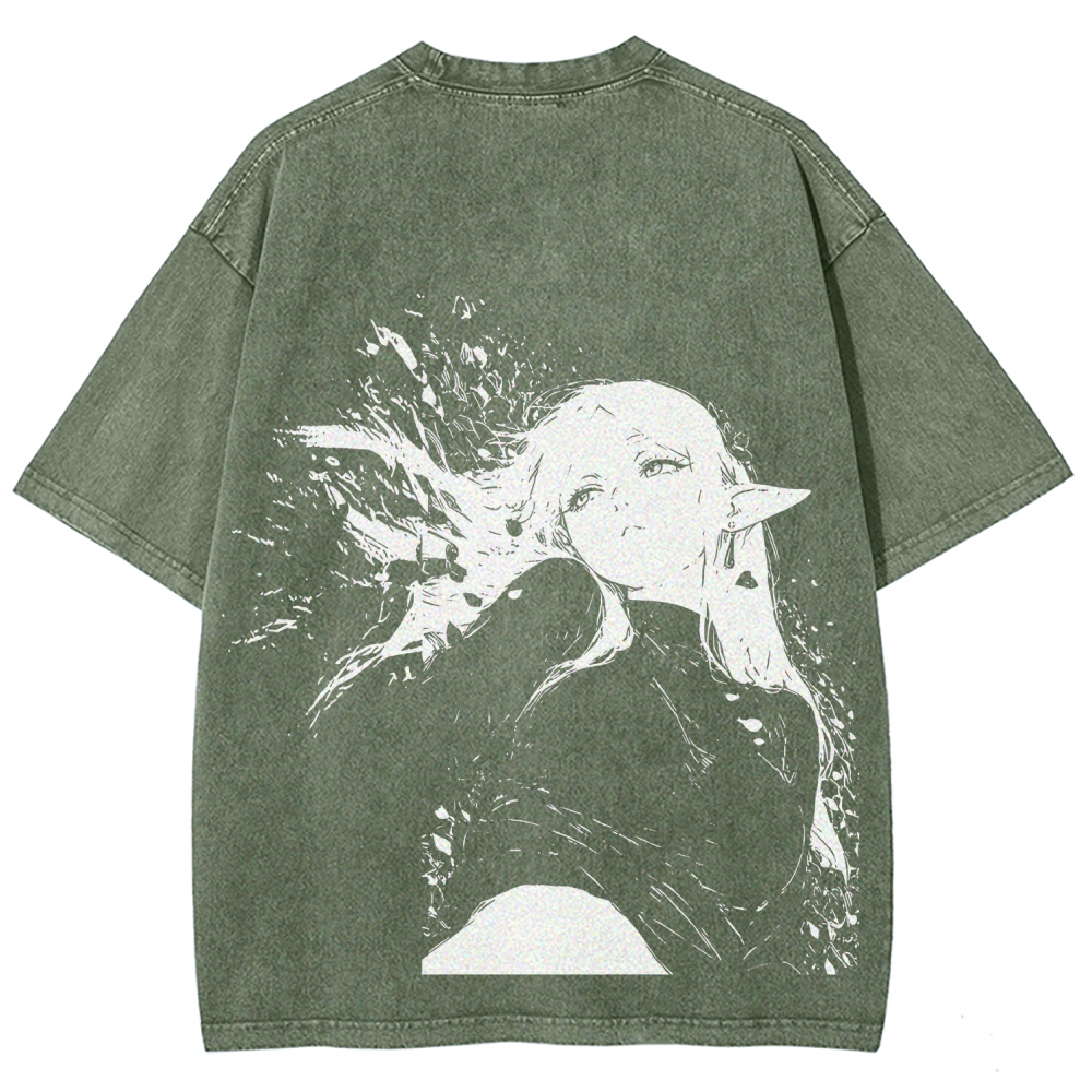 Frieren: Beyond Journey's End Printed Unisex Washed T-Shirt