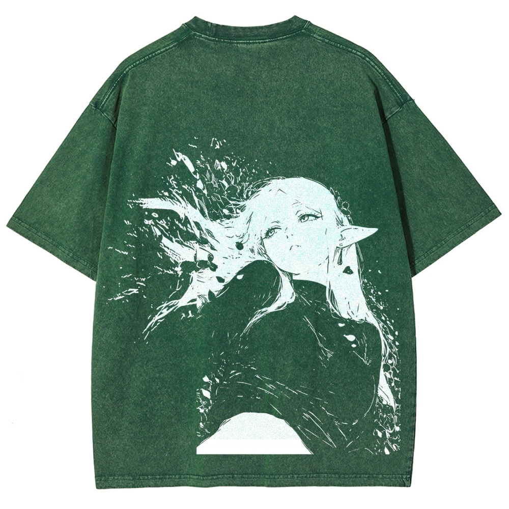 Frieren: Beyond Journey's End Printed Unisex Washed T-Shirt