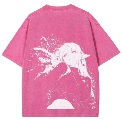 Frieren: Beyond Journey's End Printed Unisex Washed T-Shirt