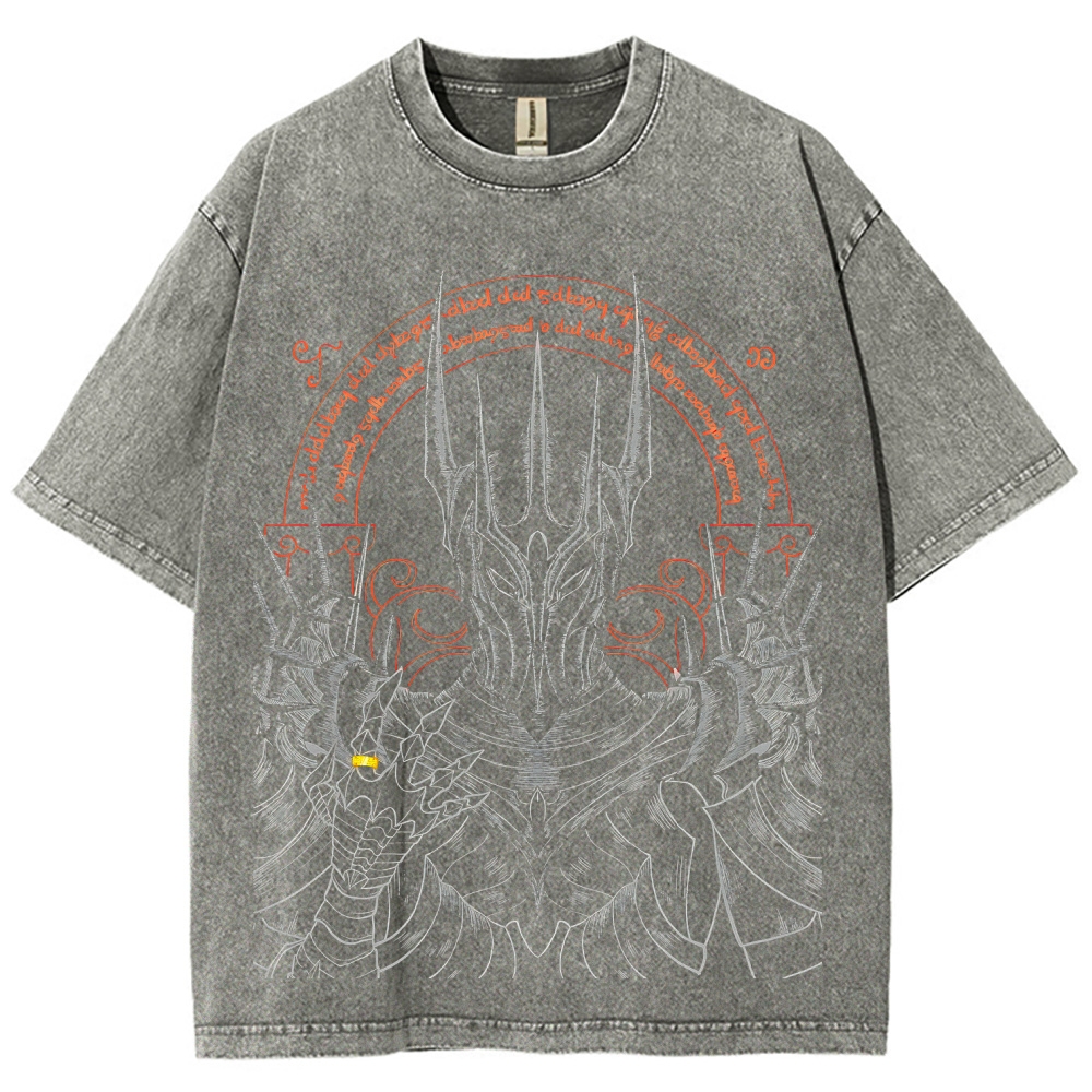 The Lord of the Rings Sauron Printed Unisex Washed T-Shirt