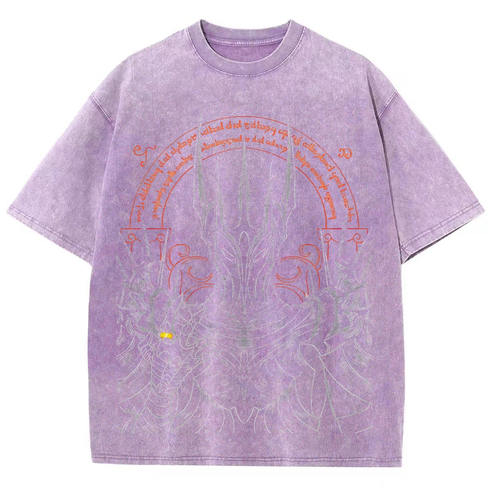 The Lord of the Rings Sauron Printed Unisex Washed T-Shirt