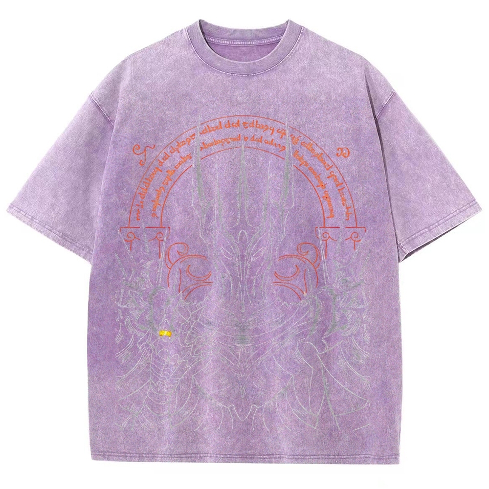 The Lord of the Rings Sauron Printed Unisex Washed T-Shirt