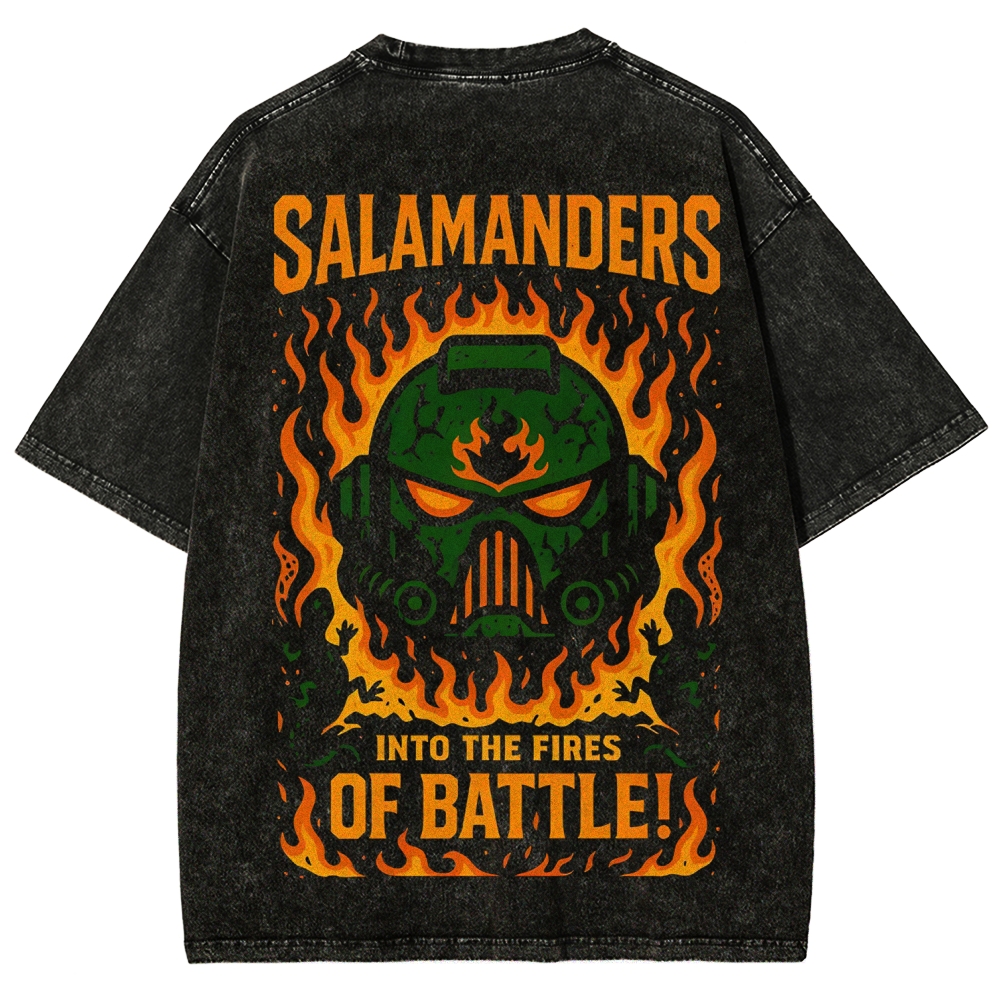 Salamanders Warhammer 40k Unisex Fit Washed T-Shirt 2603018109
