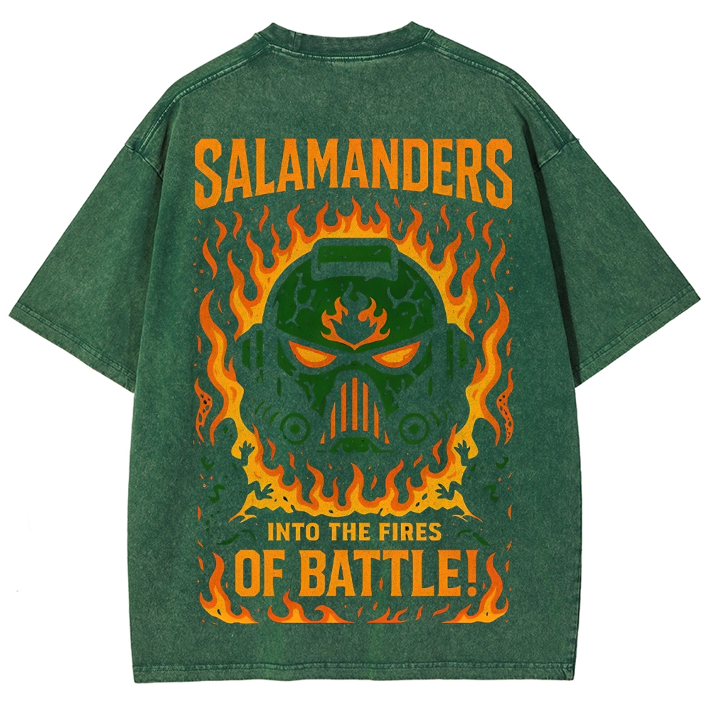 Salamanders Warhammer 40k Unisex Fit Washed T-Shirt 2603018109
