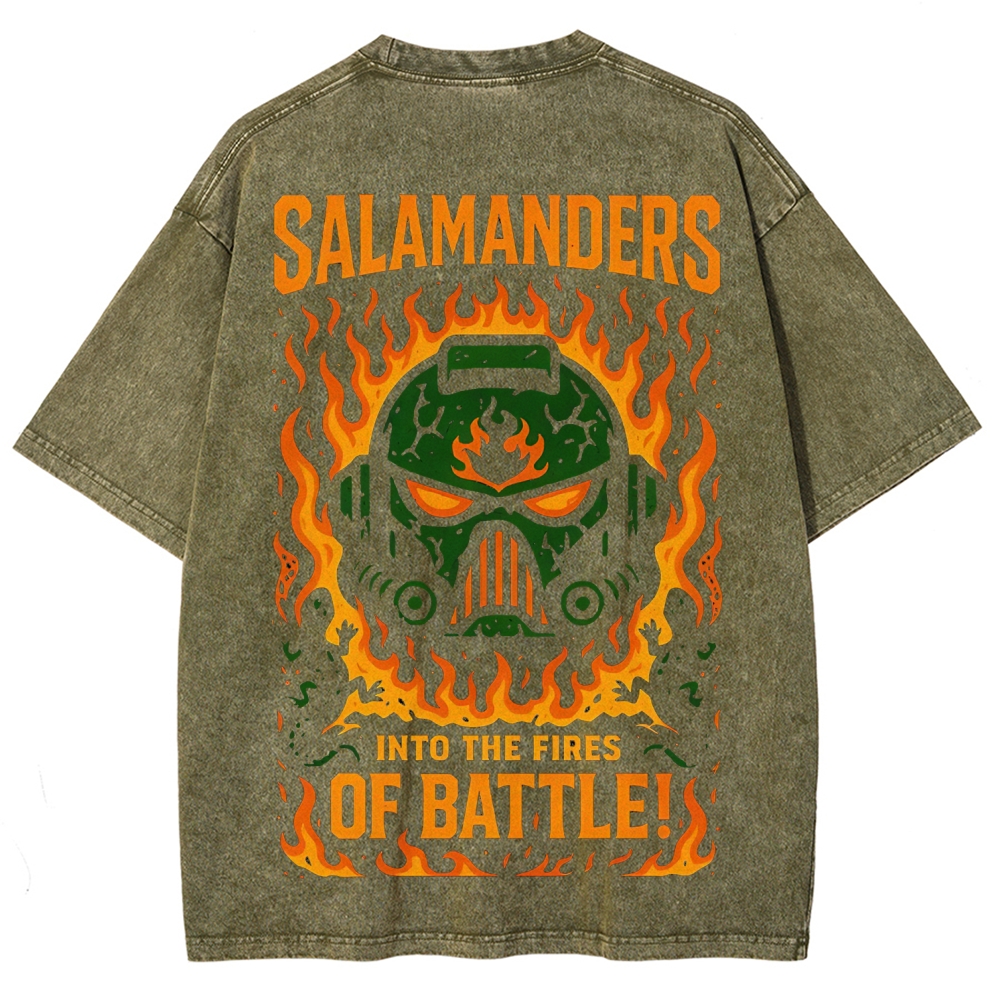 Salamanders Warhammer 40k Unisex Fit Washed T-Shirt 2603018109