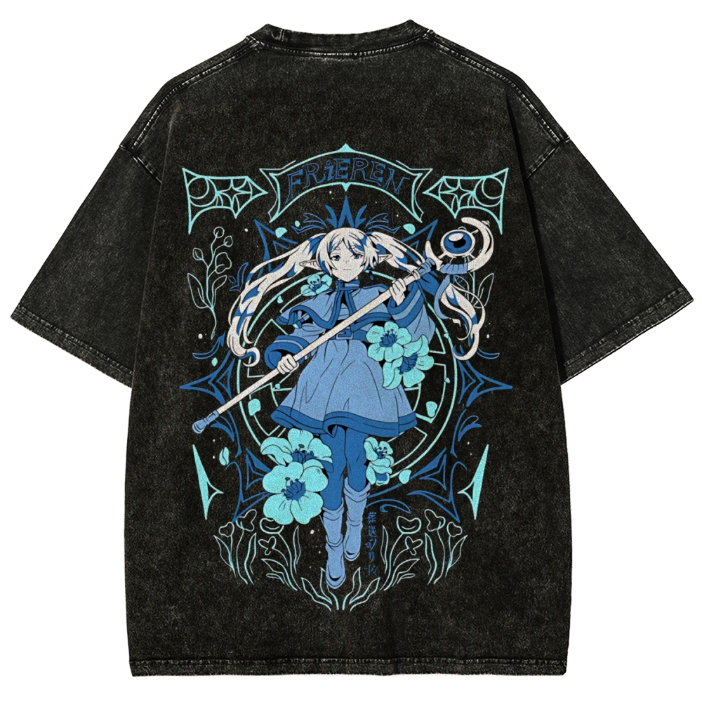 Frieren: Beyond Journey's End Printed Unisex Washed T-Shirt