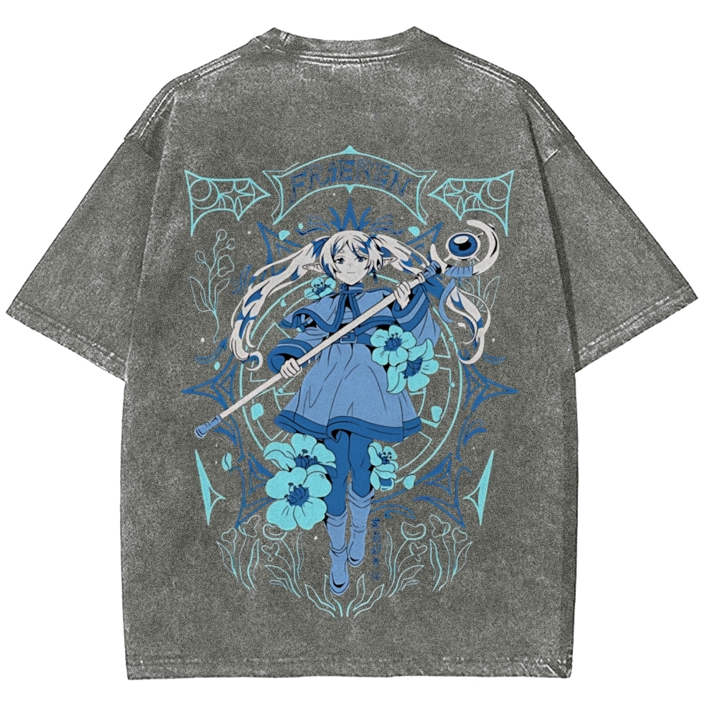 Frieren: Beyond Journey's End Printed Unisex Washed T-Shirt