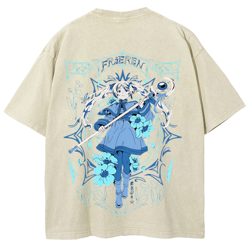 Frieren: Beyond Journey's End Printed Unisex Washed T-Shirt