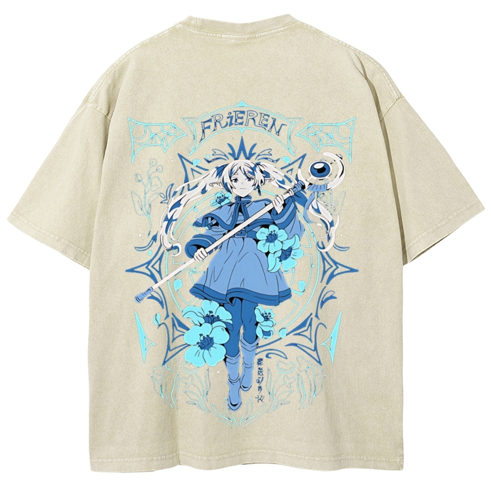 Frieren: Beyond Journey's End Printed Unisex Washed T-Shirt