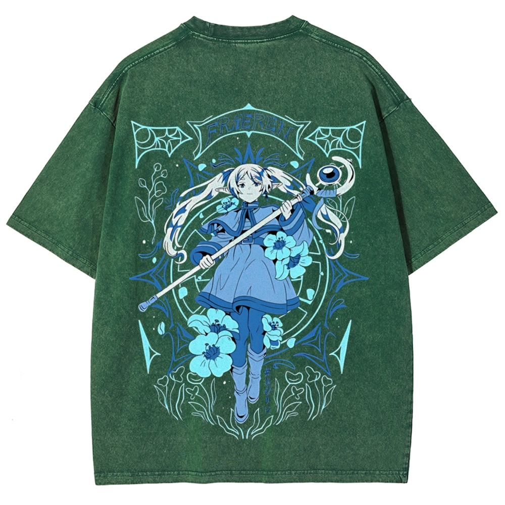 Frieren: Beyond Journey's End Printed Unisex Washed T-Shirt