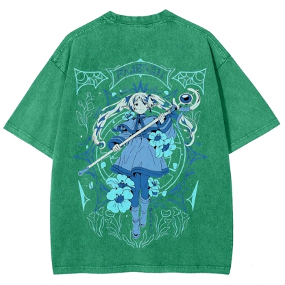 Frieren: Beyond Journey's End Printed Unisex Washed T-Shirt