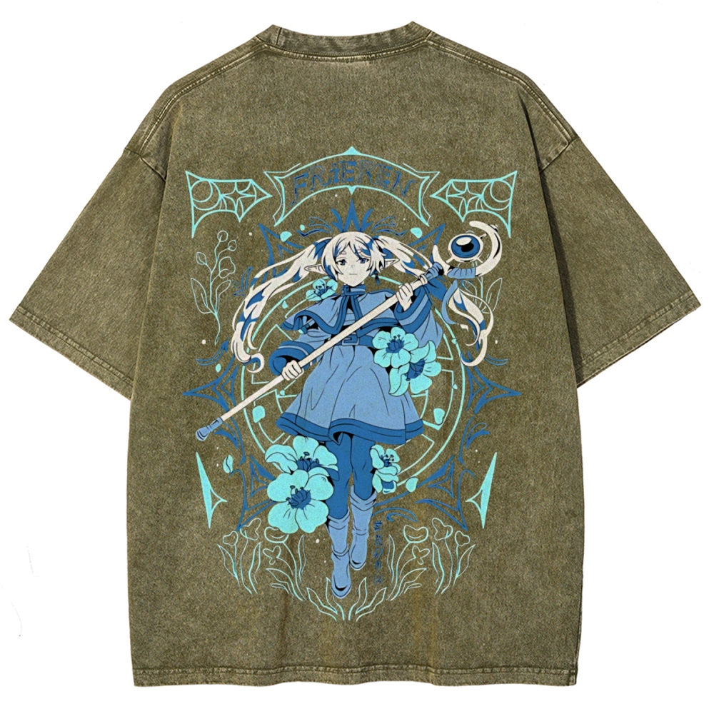 Frieren: Beyond Journey's End Printed Unisex Washed T-Shirt