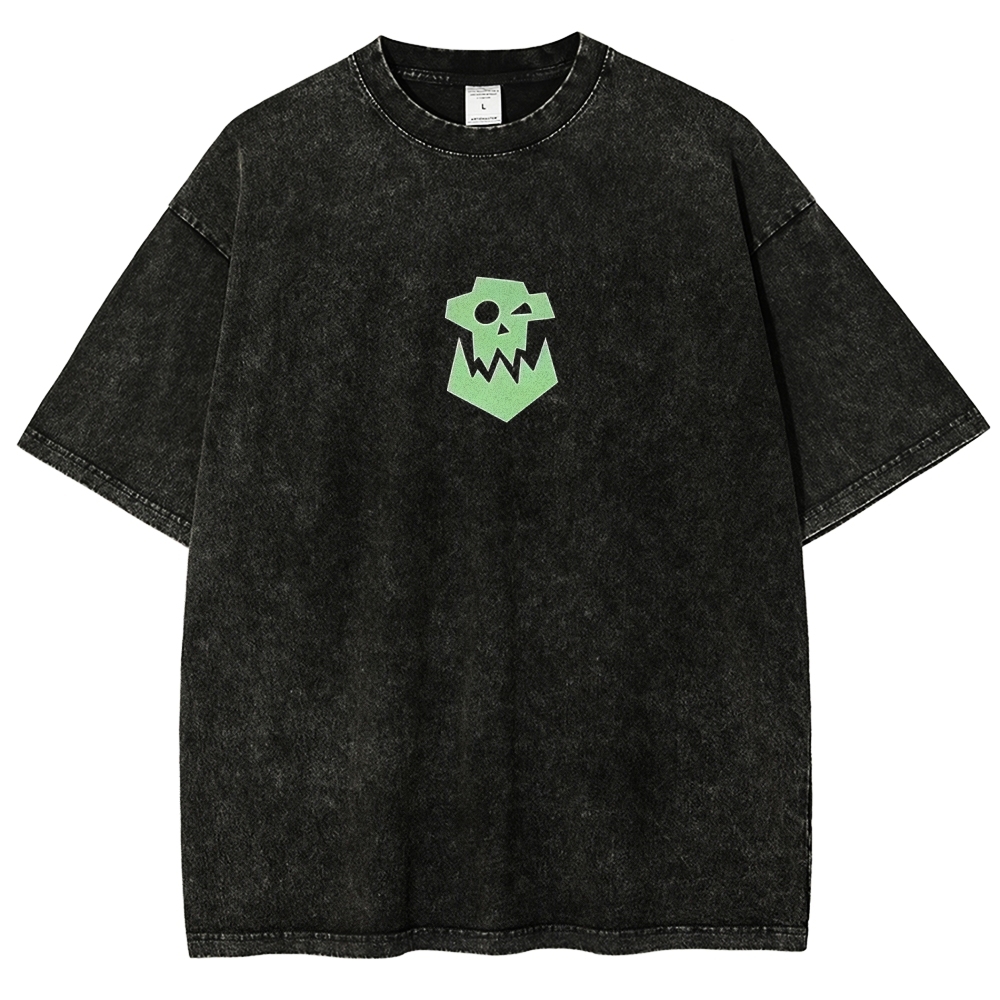 Warhammer 40k Ork Boyz Printed Unisex Washed T-Shirt