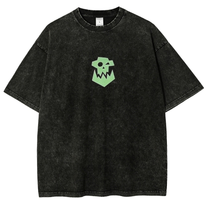 Warhammer 40k Ork Boyz Printed Unisex Washed T-Shirt