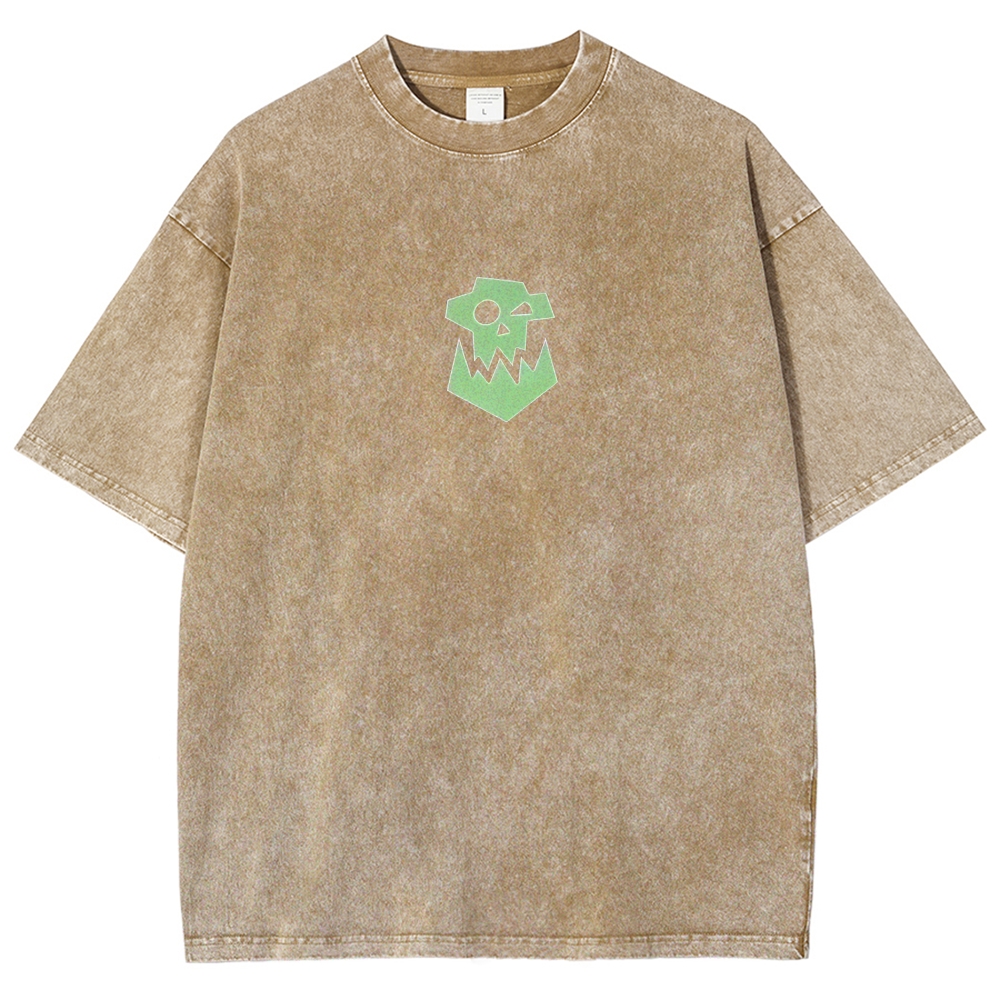 Warhammer 40k Ork Boyz Printed Unisex Washed T-Shirt