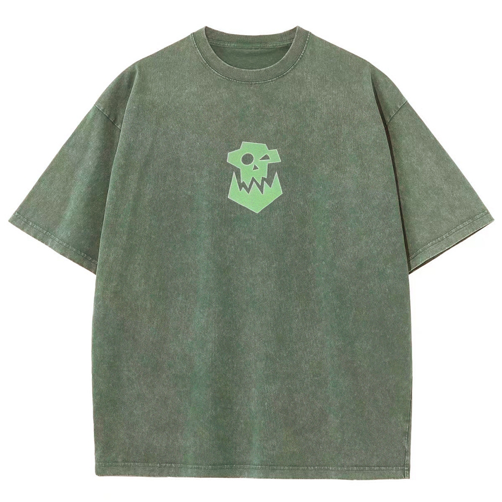 Warhammer 40k Ork Boyz Printed Unisex Washed T-Shirt