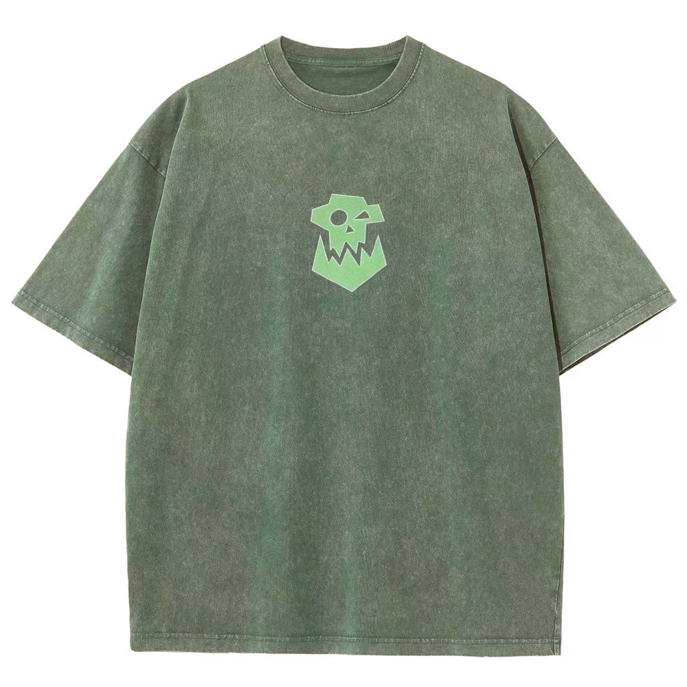 Warhammer 40k Ork Boyz Printed Unisex Washed T-Shirt