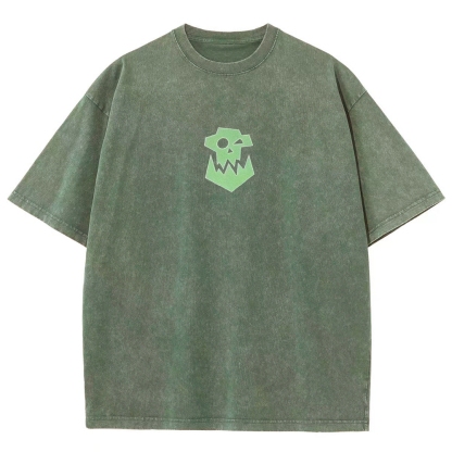 Warhammer 40k Ork Boyz Printed Unisex Washed T-Shirt