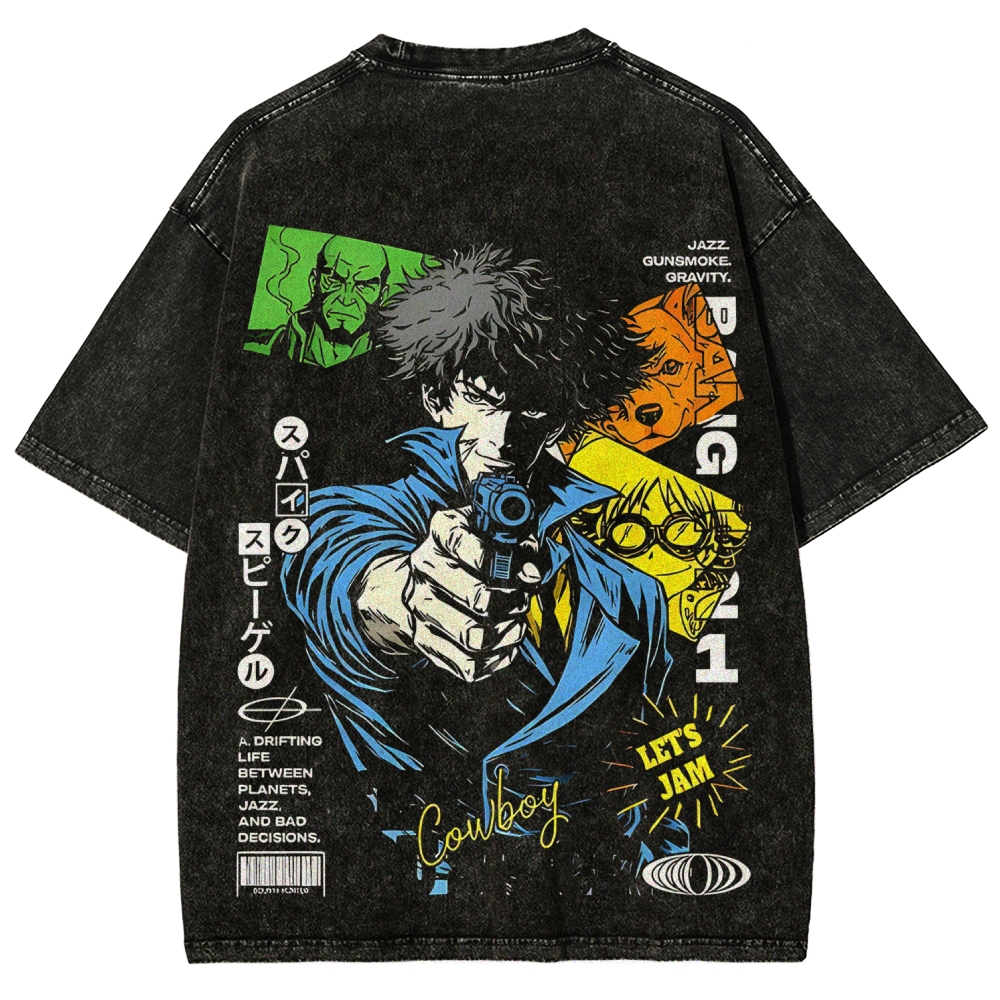 Cowboy Bebop Printed Unisex Washed T-Shirt
