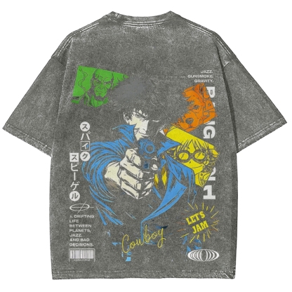Cowboy Bebop Printed Unisex Washed T-Shirt