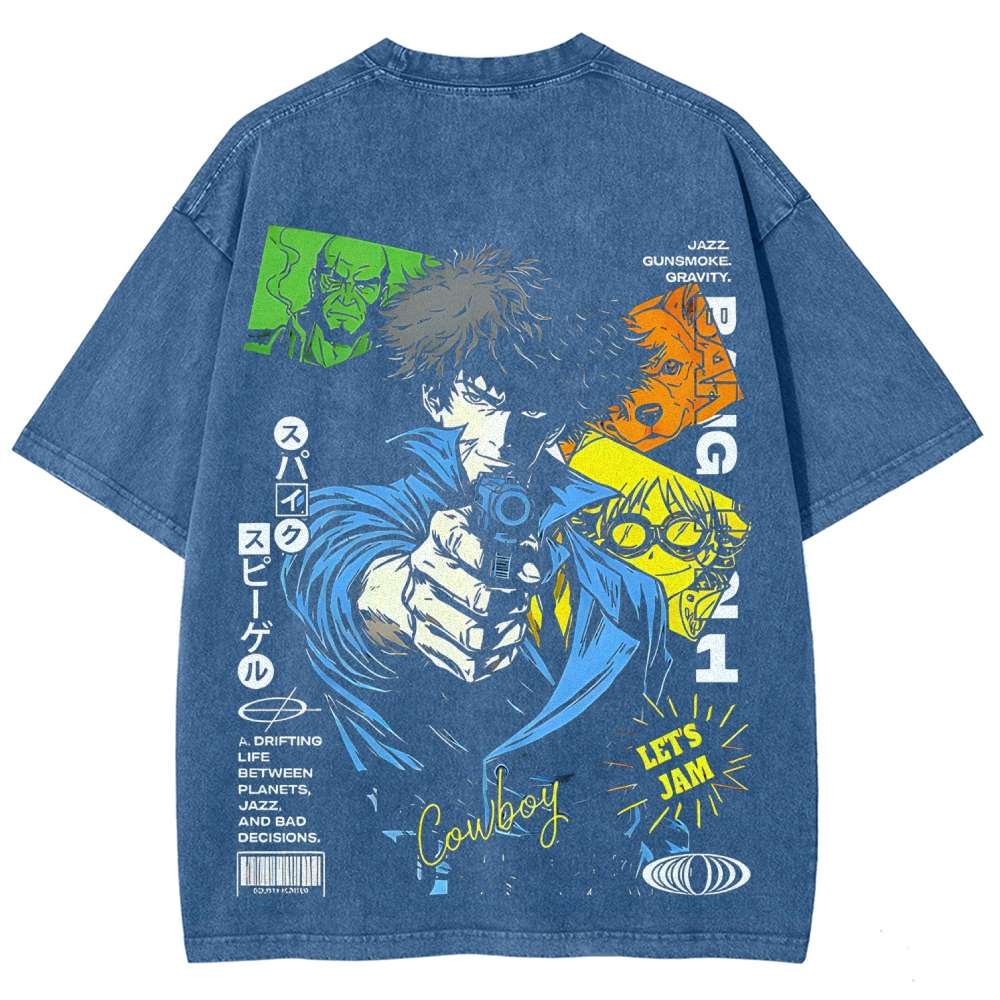Cowboy Bebop Printed Unisex Washed T-Shirt