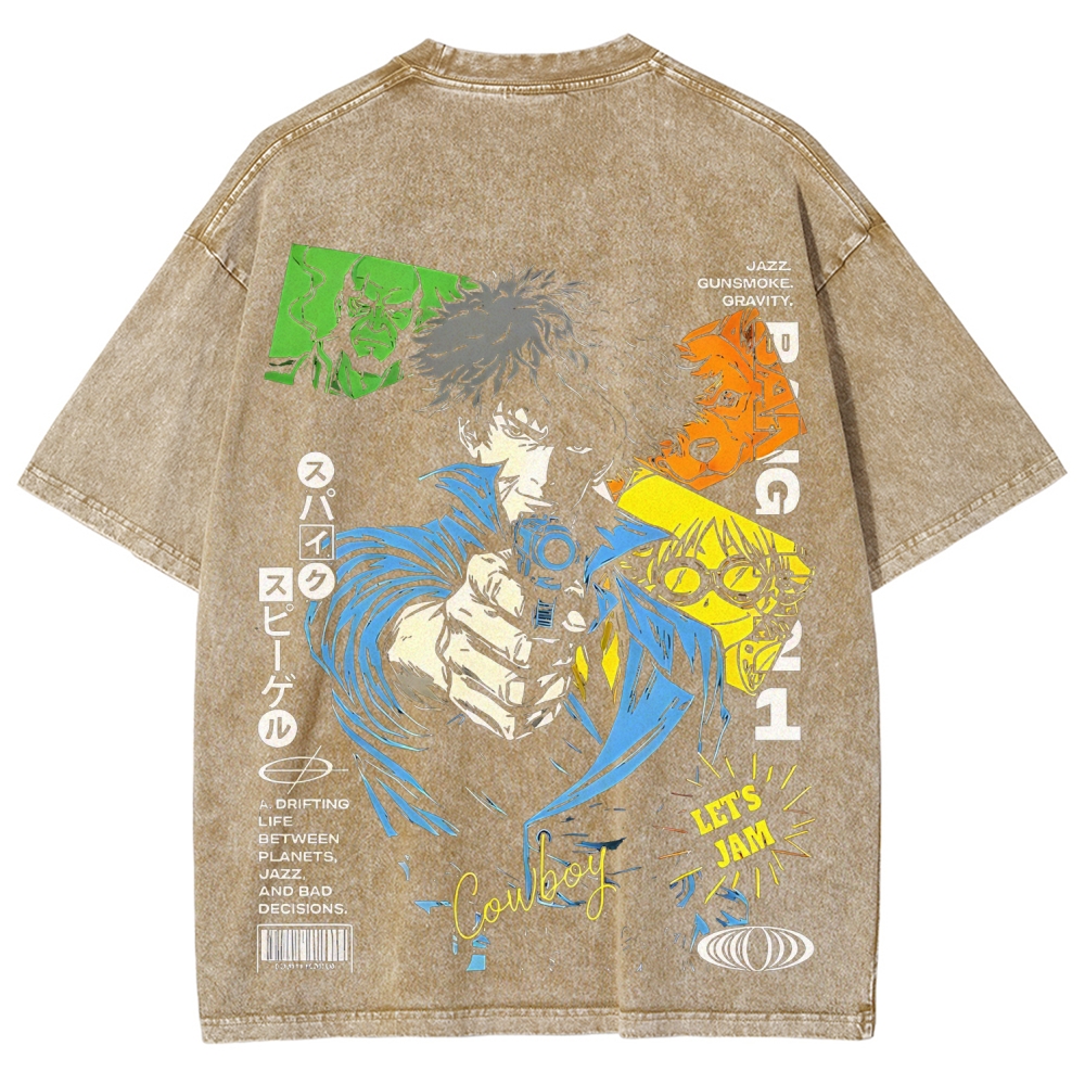 Cowboy Bebop Printed Unisex Washed T-Shirt
