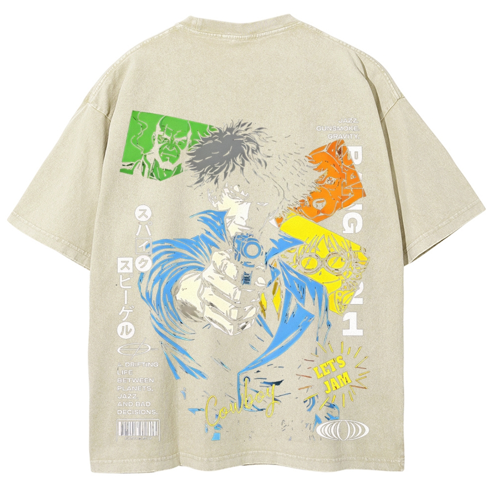 Cowboy Bebop Printed Unisex Washed T-Shirt