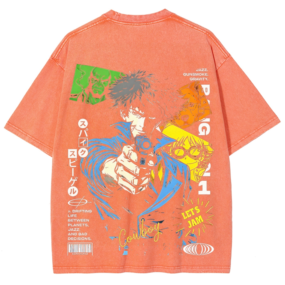 Cowboy Bebop Printed Unisex Washed T-Shirt