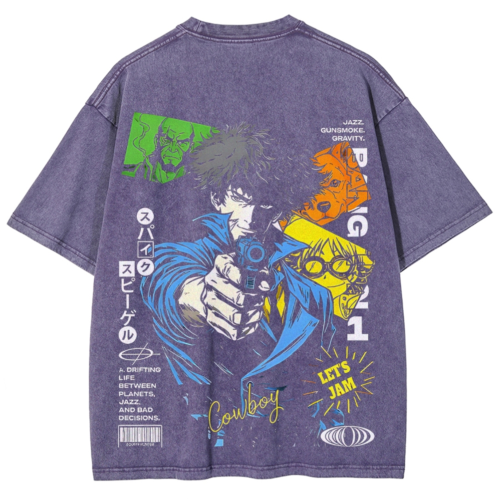 Cowboy Bebop Printed Unisex Washed T-Shirt