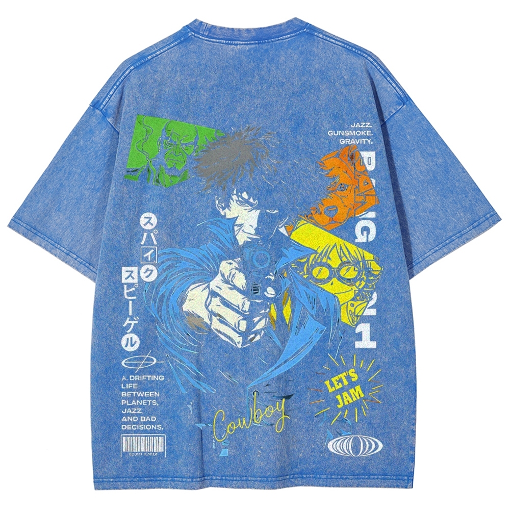 Cowboy Bebop Printed Unisex Washed T-Shirt