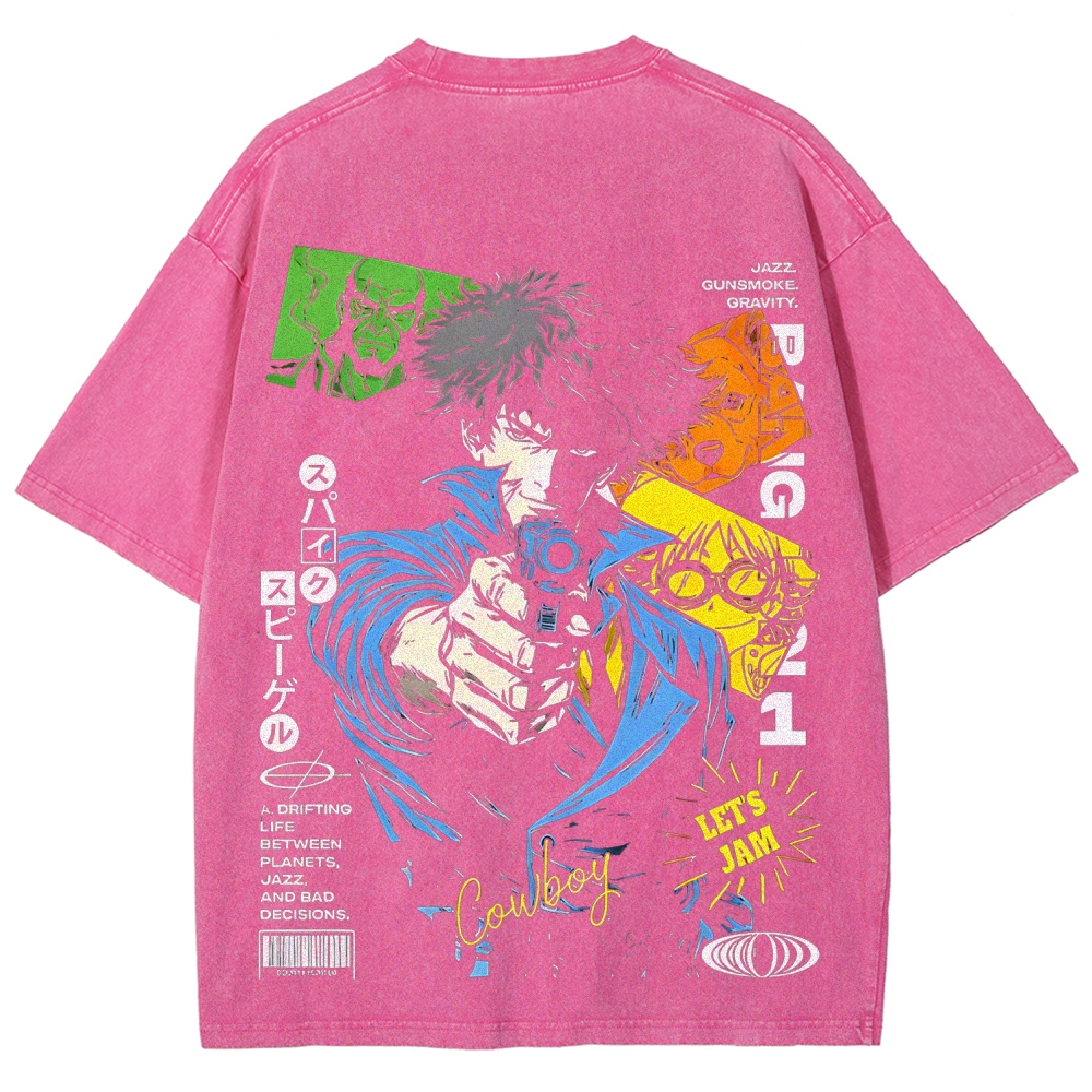 Cowboy Bebop Printed Unisex Washed T-Shirt
