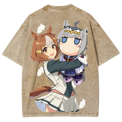 Uma Musume Printed Unisex Washed T-Shirt