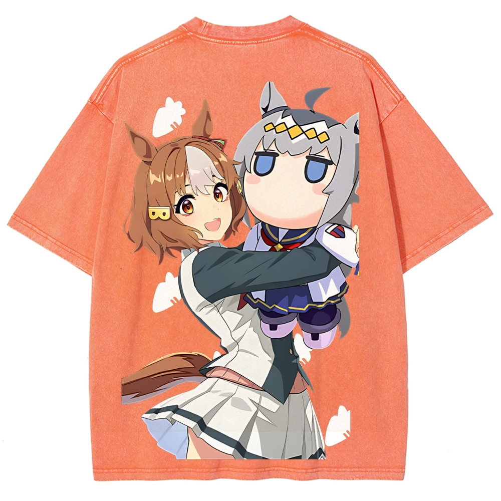 Uma Musume Printed Unisex Washed T-Shirt
