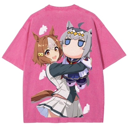Uma Musume Printed Unisex Washed T-Shirt