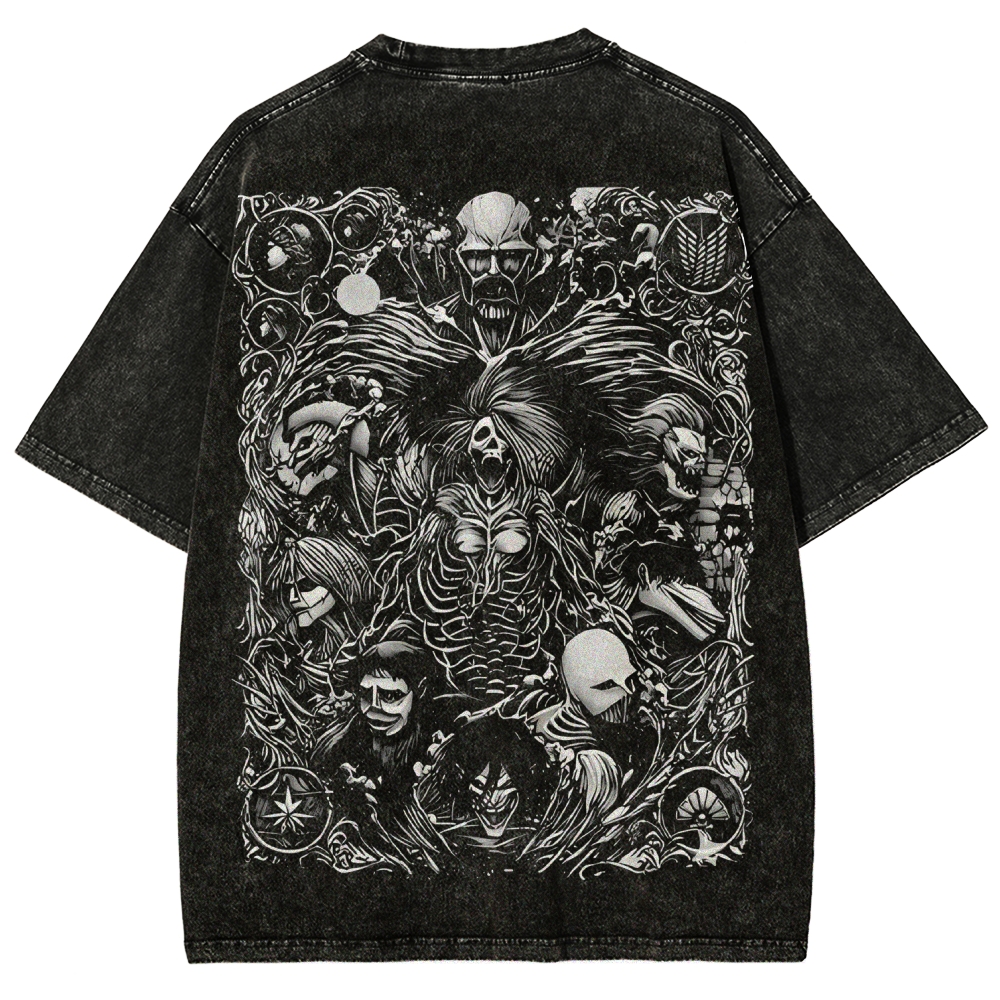 Attack on Titan Oversize Washed T-Shirt