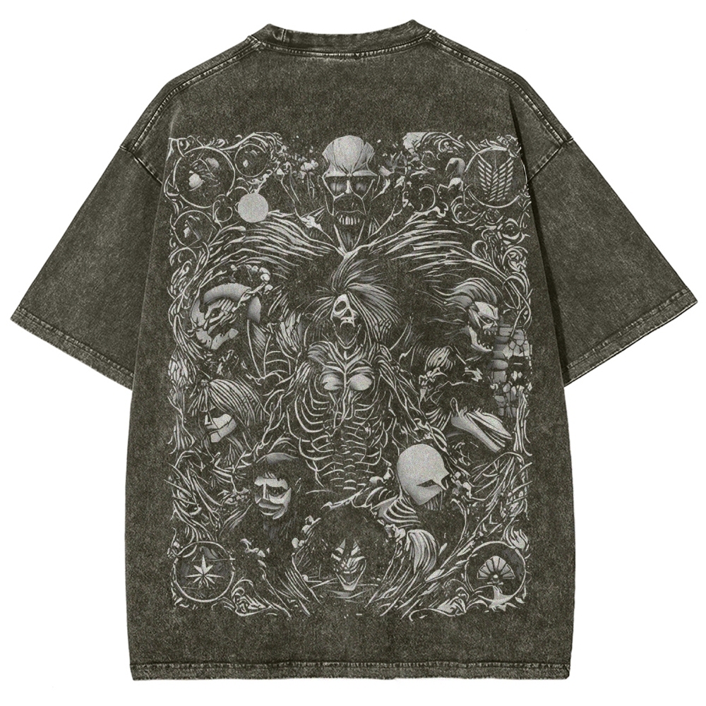 Attack on Titan Oversize Washed T-Shirt