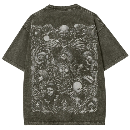 Attack on Titan Oversize Washed T-Shirt