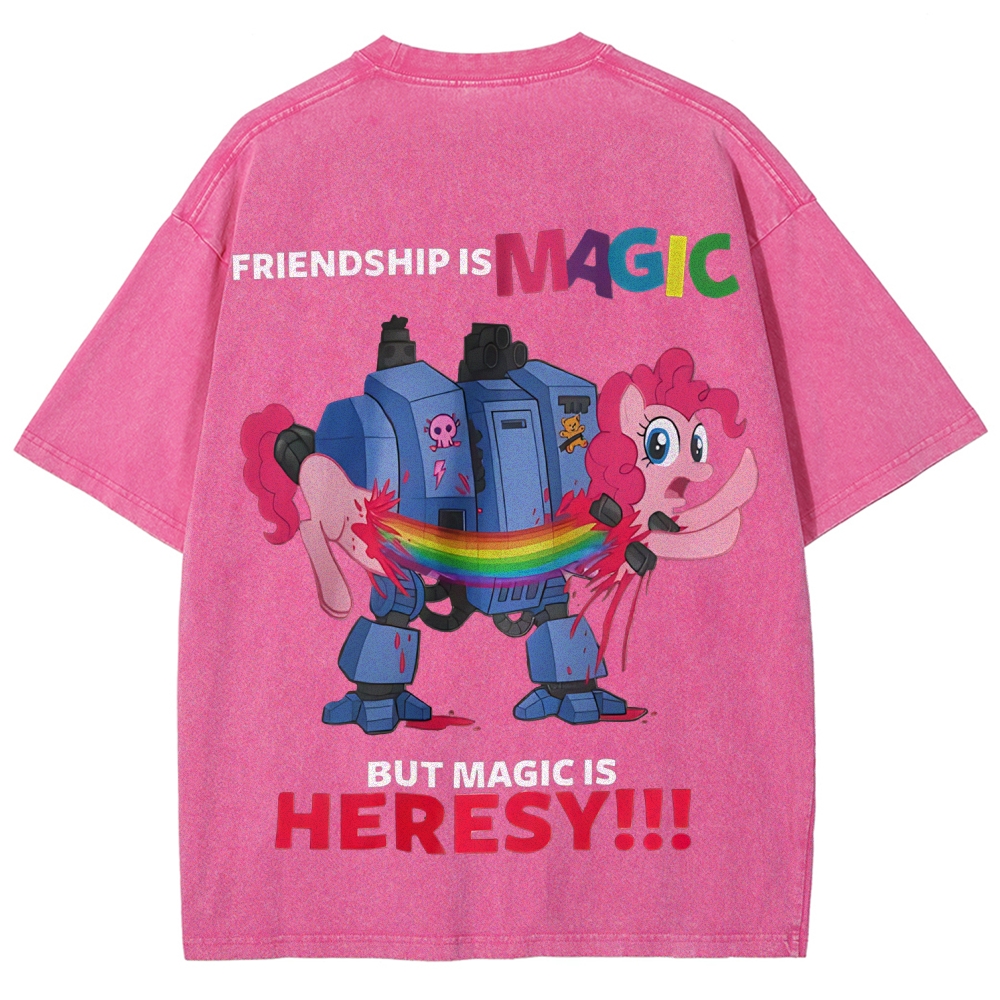 Warhammer 40K & My Little Pony Unisex Fit Washed T-Shirt 2603019936