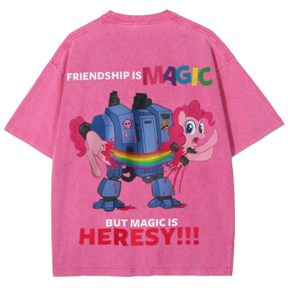 Warhammer 40K & My Little Pony Unisex Fit Washed T-Shirt 2603019936