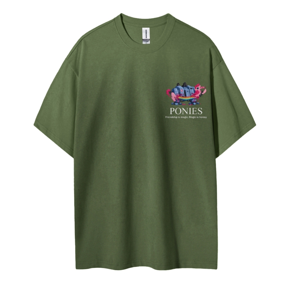 Warhammer 40K & My Little Pony Cotton T-Shirt 2603020116