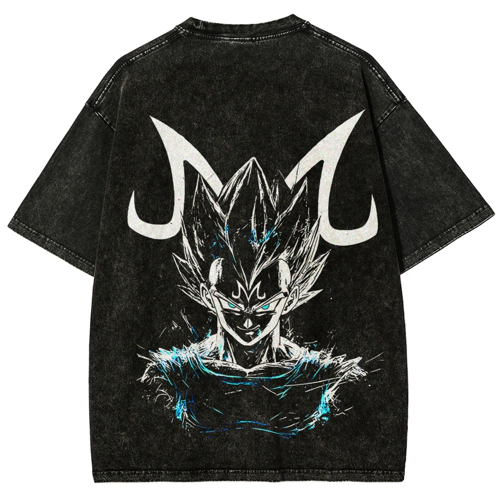 Dragon Ball Majin Vegeta Printed Unisex Washed T-Shirt