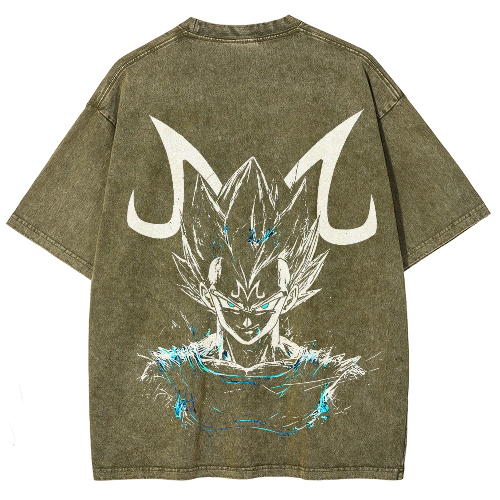 Dragon Ball Majin Vegeta Printed Unisex Washed T-Shirt