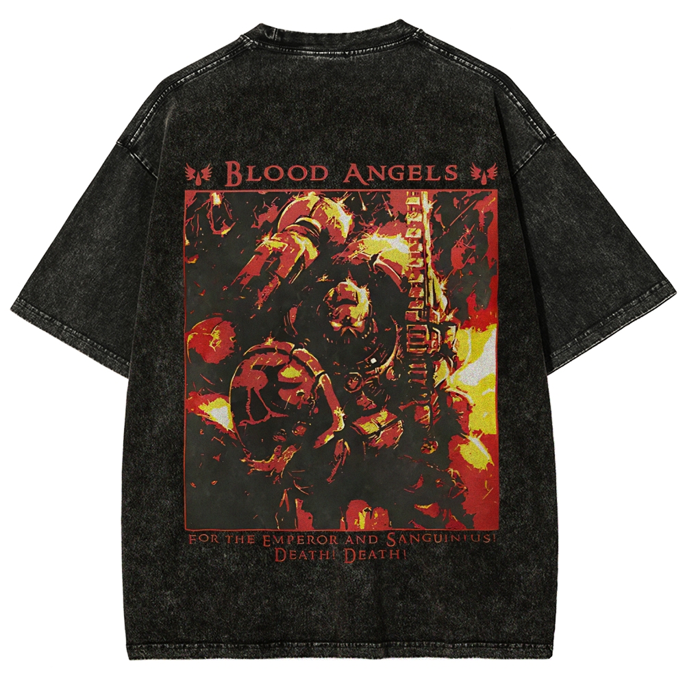 Warhammer 40k Blood Angels Printed Unisex Washed T-Shirt