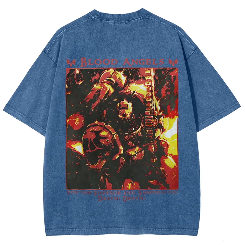 Warhammer 40k Blood Angels Printed Unisex Washed T-Shirt