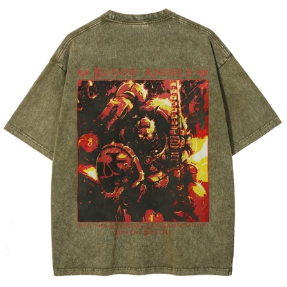 Warhammer 40k Blood Angels Printed Unisex Washed T-Shirt