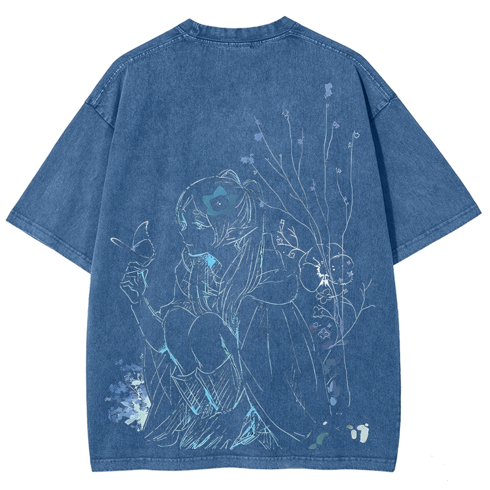 Frieren: Beyond Journey's End Printed Unisex Washed T-Shirt