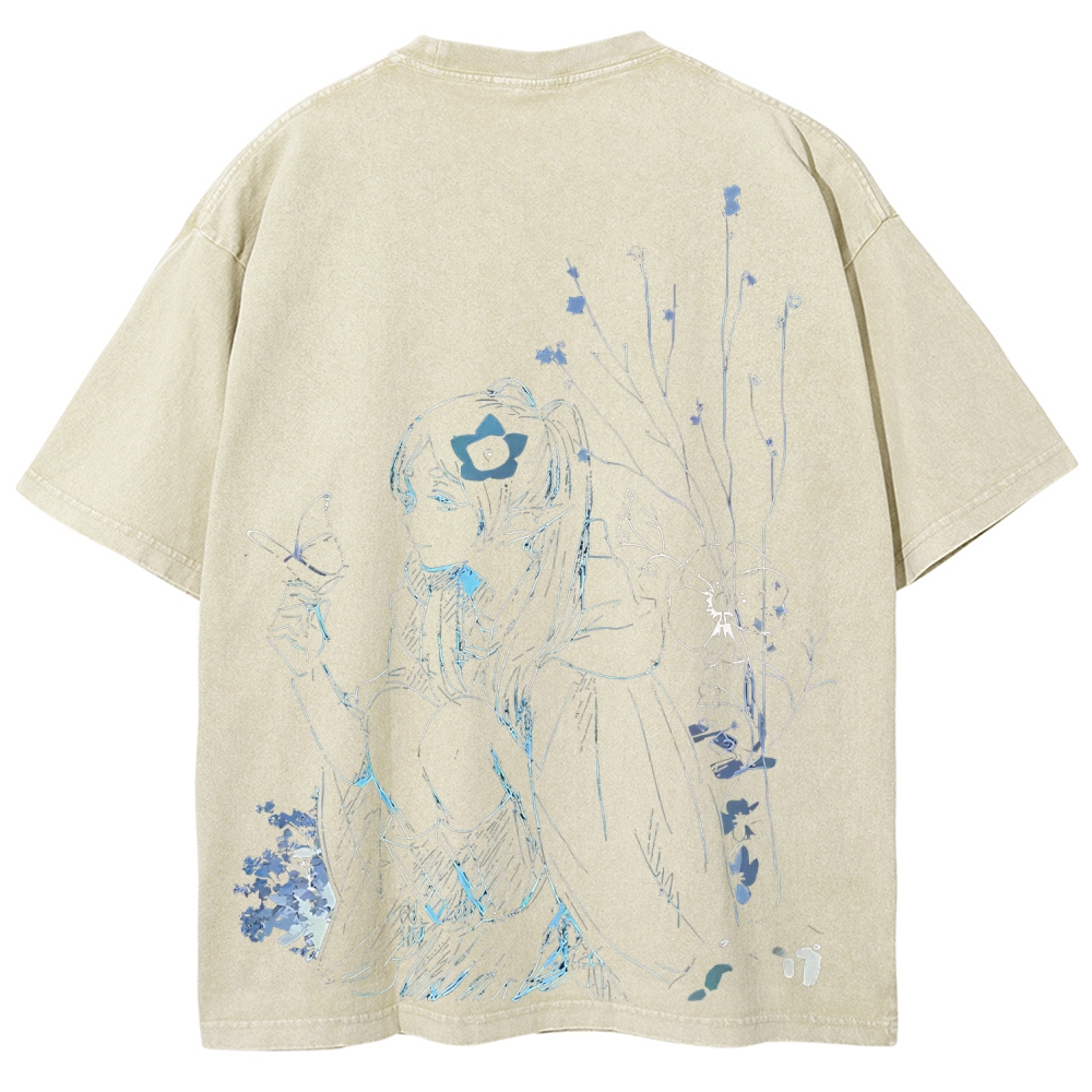 Frieren: Beyond Journey's End Printed Unisex Washed T-Shirt